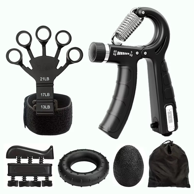 Grip Strength Trainer Set Wiht Finger Trainer Hand Grip Enhancer Finger Stretcher Grip Ring Muscle Decompression Ball
