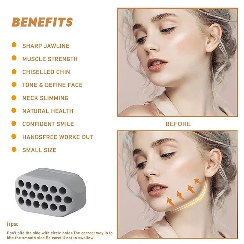 2PCS Jaw Exerciser Jawline Trainer Facial Toner Ball Neck Toning Double Chin*
