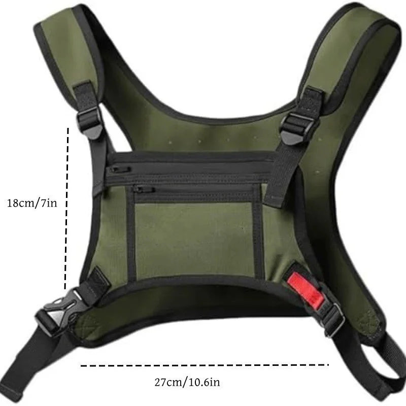 Jogging Sports Front Chest Bag Water-Resistant Multi-Purpose Tacitical Chest Bag Durable Fashion Streetwear Body Bag